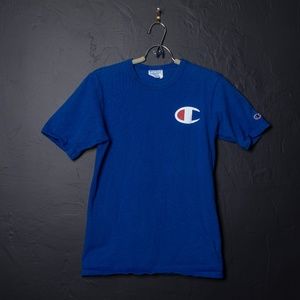 Vintage Blue Short Sleeve Champion Cotton Tee Top
